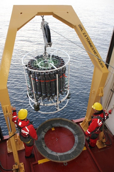 Deploying the CTD rosette Deploying the CTD Rosette